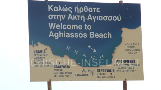 bersichtsschild Agiassos Beach